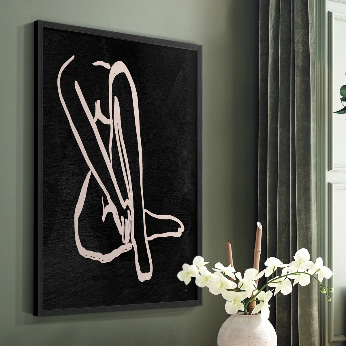 Figure in Dark I in Paper Solid Wood 8 x 10 Framed Print
