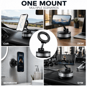 Universal Phone Vacuum Magnetic Holder, 360° Rotation Strong Suction for Car & Mirror