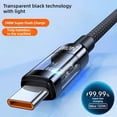 thumbnail image 5 of 240W Nylon Braided USB-C Fast Charging Cable with LED Light, 5 of 10
