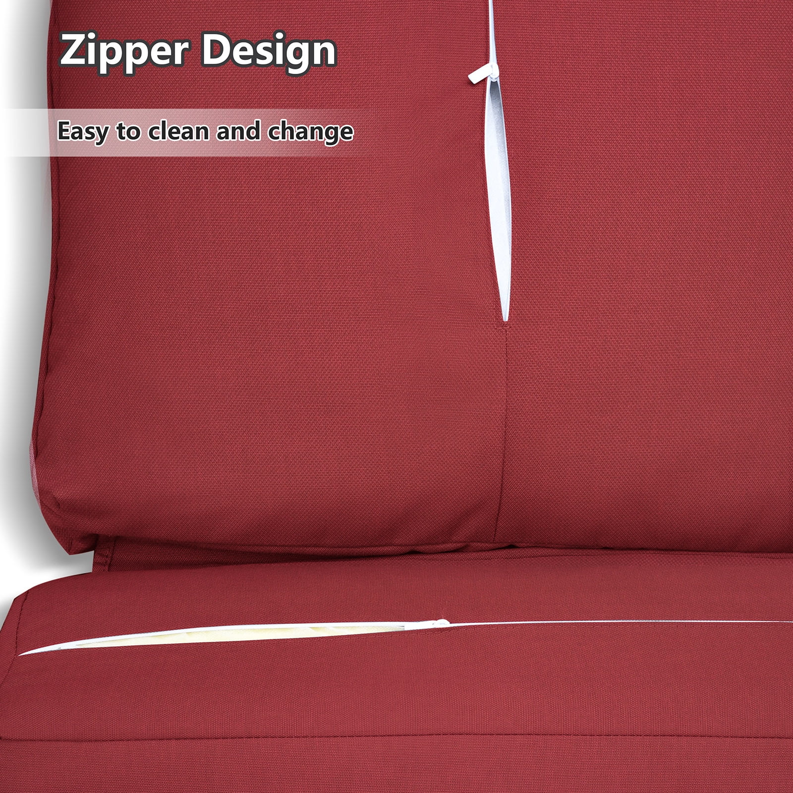 ATR ART to REAL Outdoor Replacement Cushion for Recliner, 5.5”Thick, Removable Washable Cover, Water Resistant, Red