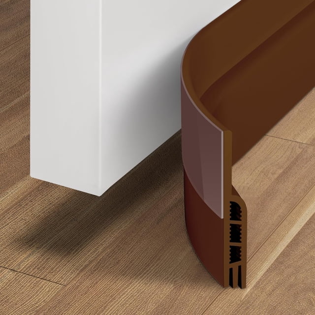 Holikme Tope para puerta, bloqueador de corriente para debajo de la puerta, aislante, barrido de puerta, burlete, tapón de ruido, adhesivo fuerte, 39 pulgadas de largo, blanco