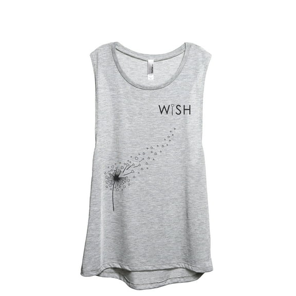 Wish Dandelion Women's Fashion Sleeveless Muscle Workout Yoga Tank Top Sport Grey Large