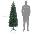 thumbnail image 3 of HOMCOM 6ft Tall Pencil Artificial Christmas Tree with Steel Base, Green, 3 of 10