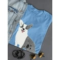 thumbnail image 3 of Monochrome Corgi Watercolor T-Shirt Women -Image by Shutterstock, Female 3X-Large, 3 of 4