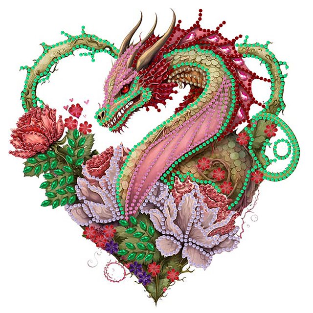 5D DIY Parcial Especial en Forma Taladro Diamante Pintura Espiral Dragón Kit 30x30cm