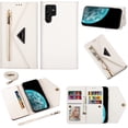 thumbnail image 5 of Wallet Case for Samsung Galaxy S22 Ultra (Not S22), Crossbody Neck Strap Lanyard Purse Handbag Shoulder Strap Cover with ID Card Holder Phone Case for Samsung Galaxy S22 Ultra XK White, 5 of 14