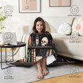 thumbnail image 4 of Wearable Blanket,Black Halloween Skull Book Pattern Hooded Wearable Flannel Blanket for Adults & Teens,Winter Poncho Shawl Wrap Cape Cozy Anti-Pill,60"x80", 4 of 5
