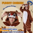 thumbnail image 6 of SWEETXIN Kids Reindeer Onesie Pajamas Halloween Plush Costume Sleepwear Christmas Gift for Girls Boys Jumpsuit 10Years, 6 of 7