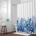 thumbnail image 3 of Summer Ocean Coral Bathroom Shower Curtain, Nautical Sea Watercolor Blue Starfish Shell Waterproof Washable Soft Bath Curtain for Bathtub Decor with 12 Hooks&Grommet, 66x72 Inch, 3 of 9