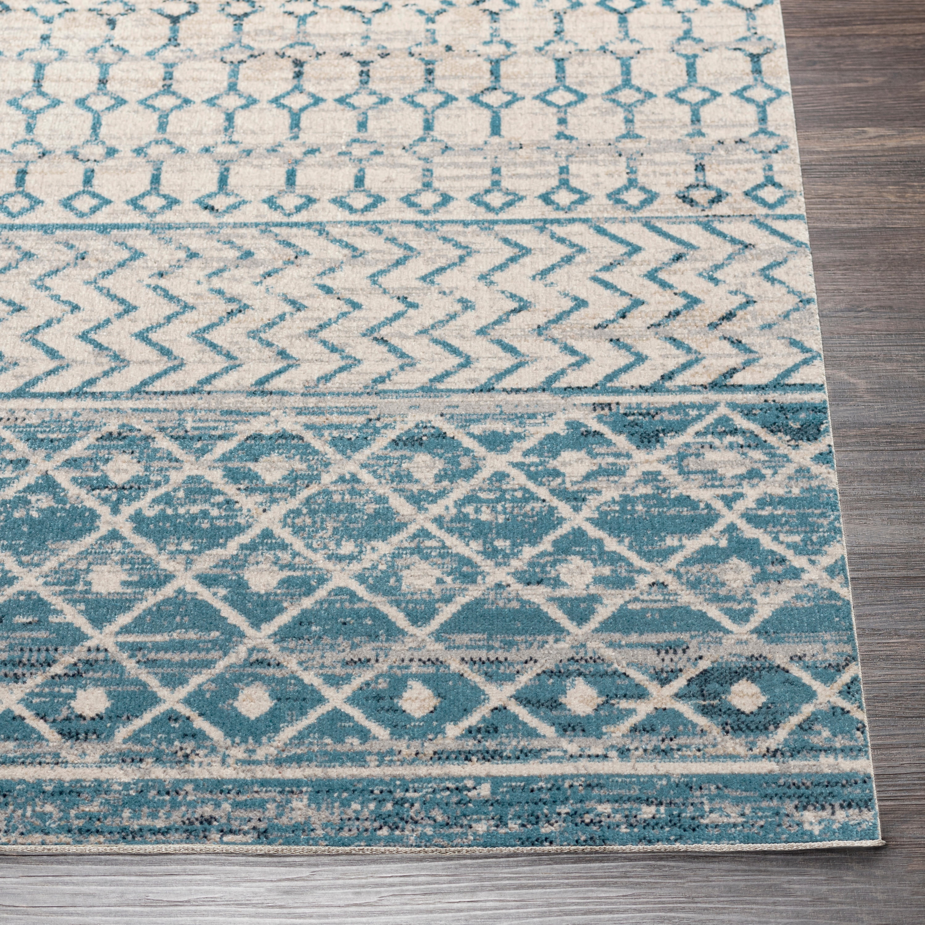 Livabliss Washable Rugs for Living Room, 3x7 Lavadora Global Ink Blue Runner Area Rug, Bedroom Dining Room Home Decor Stain Resistant Carpet (2'7" x 7'3" Runner)