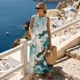 thumbnail image 4 of Xixirimido Lotus Flower Leaf Dragonfly Print Maxi Dress for Women Crewneck Sleeveless Dresses A-line Casual Flowy Summer Beach Long Sundresses with Pockets Vacation Wear, Size 3XL, 4 of 7