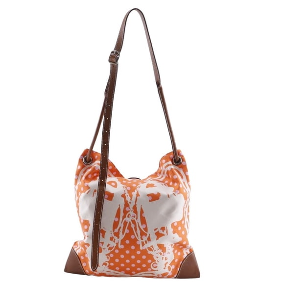 Pre-Owned Hermes Herms Silky City PM Shoulder Bag, Brides de Gala, Polka Dot Silk,... (Good)