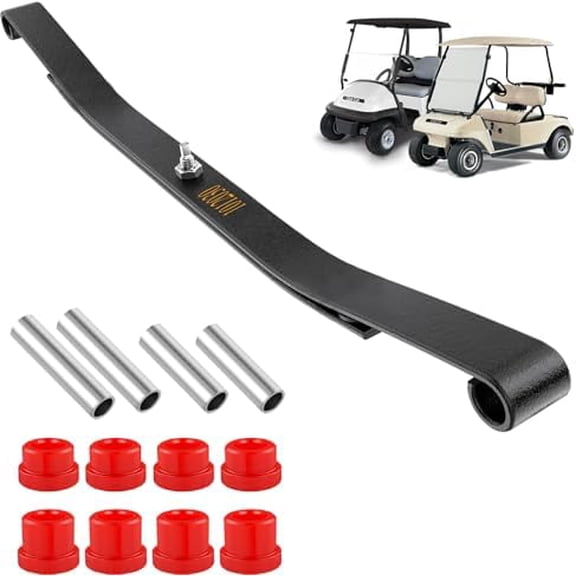 Heavy Duty Front 2-Leaf Springs Kit for Club Car DS 1981-up/Club Car Precedent 2004-Up, Tempo & Onward 2017-Up Golf Cart, Replaces #1012030 1015108 Included Polyurethane Bushings and Sleeves