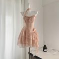 thumbnail image 5 of Vestido de lujo rosa para mujer Y2k Vintage con hombros descubiertos, sin mangas, minivestidos vintage elegantes para fiesta y club, vestidos de una pieza, 5 of 5