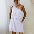thumbnail image 4 of Women Dresses Solid Sleeveless Sling Sexy Fashion Dresses Fashion Dresses White Trendy Skirt Size XL, 4 of 9