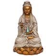 thumbnail image 3 of Design Toscano EU1017 Asian Goddess Guan Yin Seated on Lotus Outdoor Garden Statue, 12 Inch, full color, 3 of 8