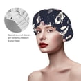thumbnail image 2 of KLL Cartoon Spaceship Pattern Shower Cap & Bath Cap for Women,Reversible Oversized Waterproof Shower Caps for all Hair Lengths,Elastic Reusable Bathing Hair Cap, 2 of 6