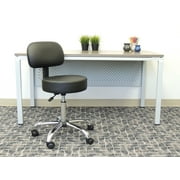 Boss Office Products Antimicrobial Vinyl Medical Stool with Back Cushion, Black