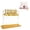 Golden, variant on Hanger-Shaped Acrylic Earring Storage Display Stand, 8 Mini Hangers Jewelry Organizer with Base, Clear Earring Holder for Studs Dangle Earrings, Vanity Dresser Decor Gift for Women