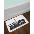 thumbnail image 2 of Eiffel Tower Bath Mat, Bold Monochrome Paris Lettering and Famous Architecture Silhouettes, Plush Bathroom Decor Mat with Non Slip Backing, 29.5" X 17.5", Charcoal Grey White, by Ambesonne, 2 of 2