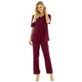 thumbnail image 5 of iiniim Men Women Scrubs Uniform Office Cosplay Costume Comfy Formal Set Nurse Work Suit Size S-3XL Wine_Red Small, 5 of 7