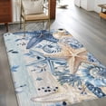 thumbnail image 2 of Area Rug for Living Room, Blue Starfish Coastal Non-Slip Indoor Large Carpet for Bedroom/Dining Room, Eucalyptus Summer Nautical Shell Vintage Washable Low-Profile Floor Mat Runner Rugs - 2.7 x 5 Ft, 2 of 8