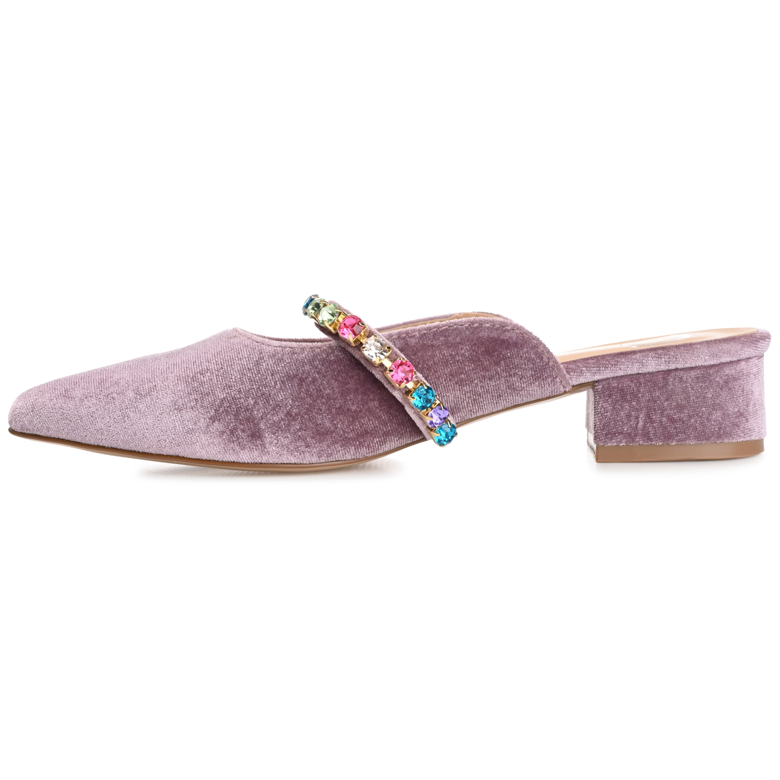 Journee Womens Jewel Mules Pointed Toe Slip On Evening Dress Flats