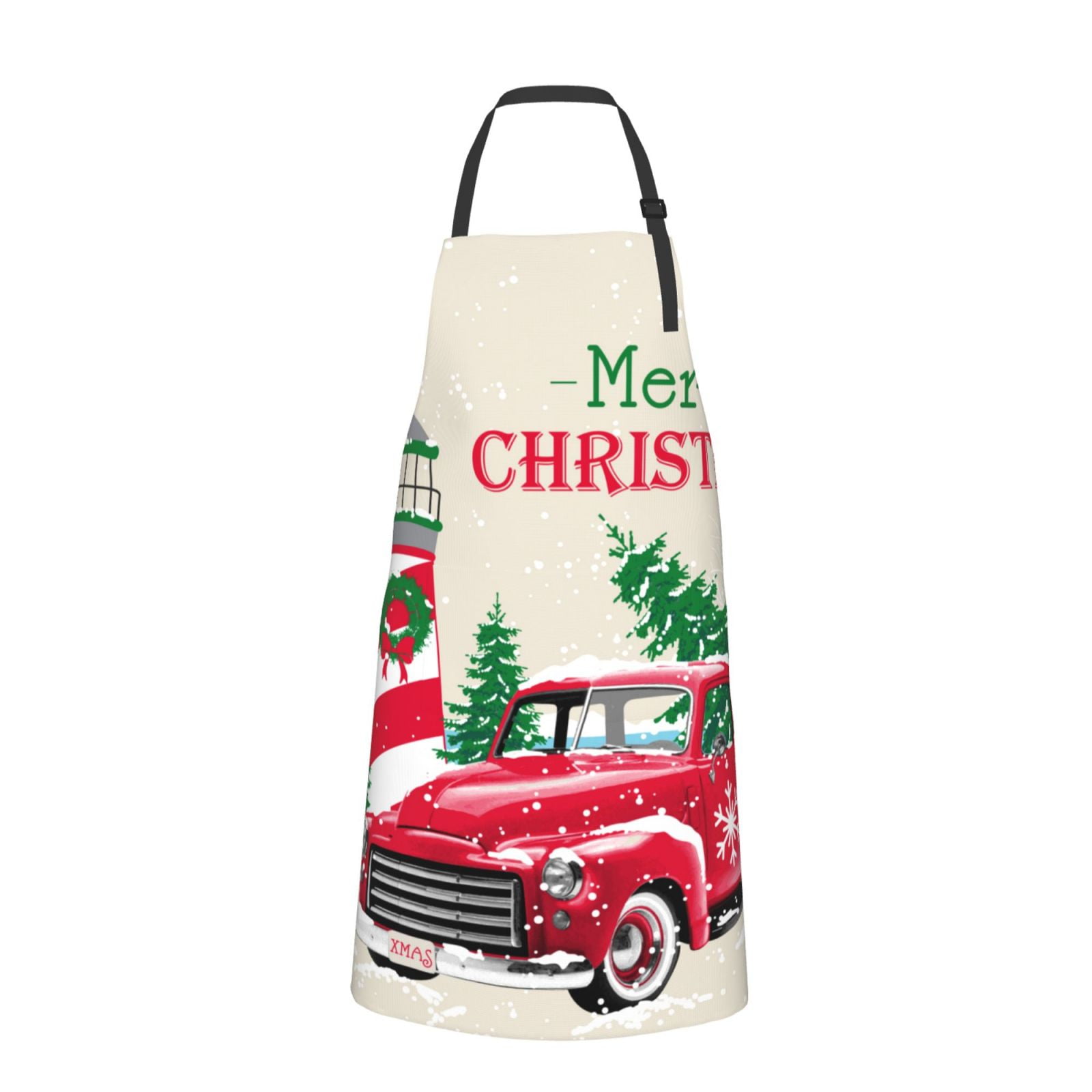 Picia Merry Christmas 1 Waterproof Apron for Unisex Adult - Adjustable Bib Apron with Pockets, Ideal for Cooking, Gardening, Painting, and Household Chores