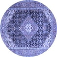 thumbnail image 1 of Ahgly Company Machine Washable Indoor Round Medallion Blue Traditional Area Rugs, 8' Round, 1 of 4