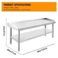 thumbnail image 6 of Eastvita EliteEdge Stainless-Steel Grill St& Table 48 by 28 in Heavy-Duty 1500 Pounds Load Rating Antimicrobial Surface Adj Legs Locking Casters 3 in Curved Edge for Com Kitchens & Outdoor, 6 of 6