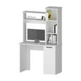 thumbnail image 2 of FM FURNITURE Rumford Computer Desk with Three Shelves White Engineered Wood, 2 of 6