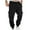 Black, variant on ZUKMRJPC Mens Cargo Sweatpants Solid Color Elastic Waist Drawstring Pants Winter Warm Fleece Lined Athletic Jogger Pants with Pockets