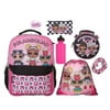 L.O.L. Surprise! #Letsbefriends 16" Kids' Backpack Set - 7pc, Black/White/Pink