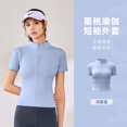 thumbnail image 1 of Sports jacket Tight fitting Quick drying Breathable windproof standing collar Running yoga fitness suit thumb buckle jacket bare, 1 of 2
