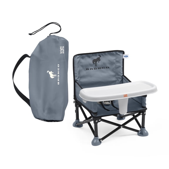 Ford Bronco Pop 'N Sit Portable Booster Chair by Bright Starts, Blue/Gray, Unisex, Infant to Toddler