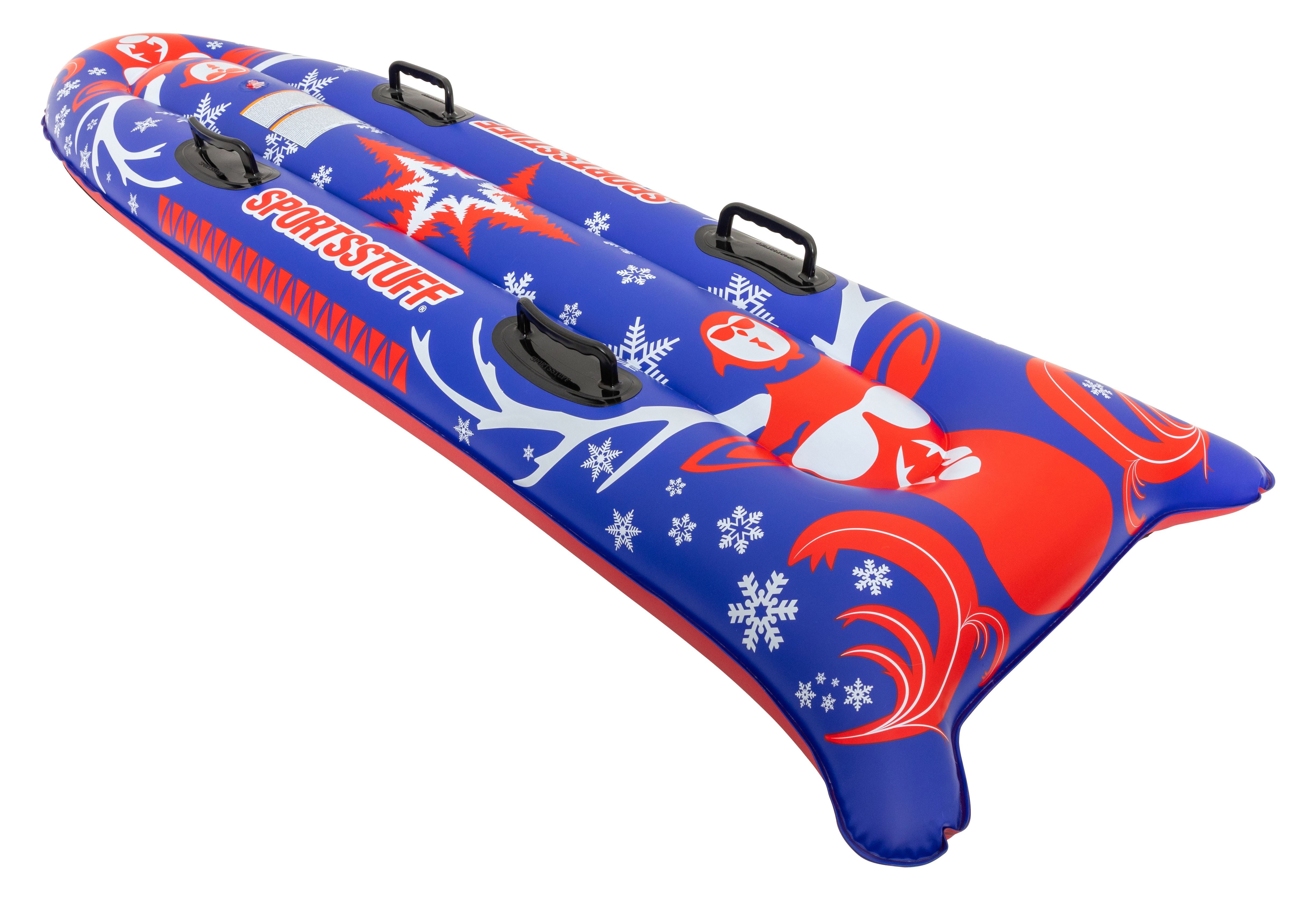 Sportsstuff Double Deer 1-2 Rider Inflatable Snow Sled – 69″, Multi-Color