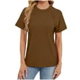 thumbnail image 1 of Timegard Womens Tops Short Sleeve Crewneck Solid Color Comfy Blouse Casual Loose Tee Summer Fashion, 1 of 7