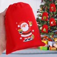 thumbnail image 3 of Bolsas rojas de terciopelo con cordón para Navidad, bolsas de almacenamiento para dulces, aperitivos, regalos, pulseras, embalaje de joyas, Año Nuevo 2024, 1-10 piezas, 3 of 4