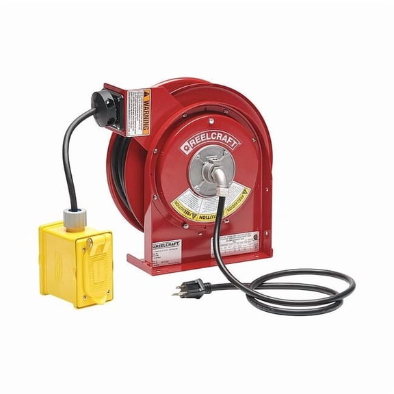 Reelcraft Retractable Cord Reel with 45 ft. Cord 2-Outlet 12/3 L 4545 123 7