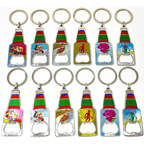 CLGIFT Set of 12 Bingo Game Mexican Bingo Game favor Keychain/Bridal Shower/Baby Shower/Quinceañera/Birthday/Baptism/Religious Gift/Favo