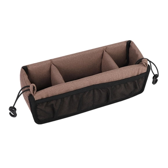 Lipstore Baby Stroller Hanging Bag Easy to Clean for Travel for Water Cup Snacks Toys Brown