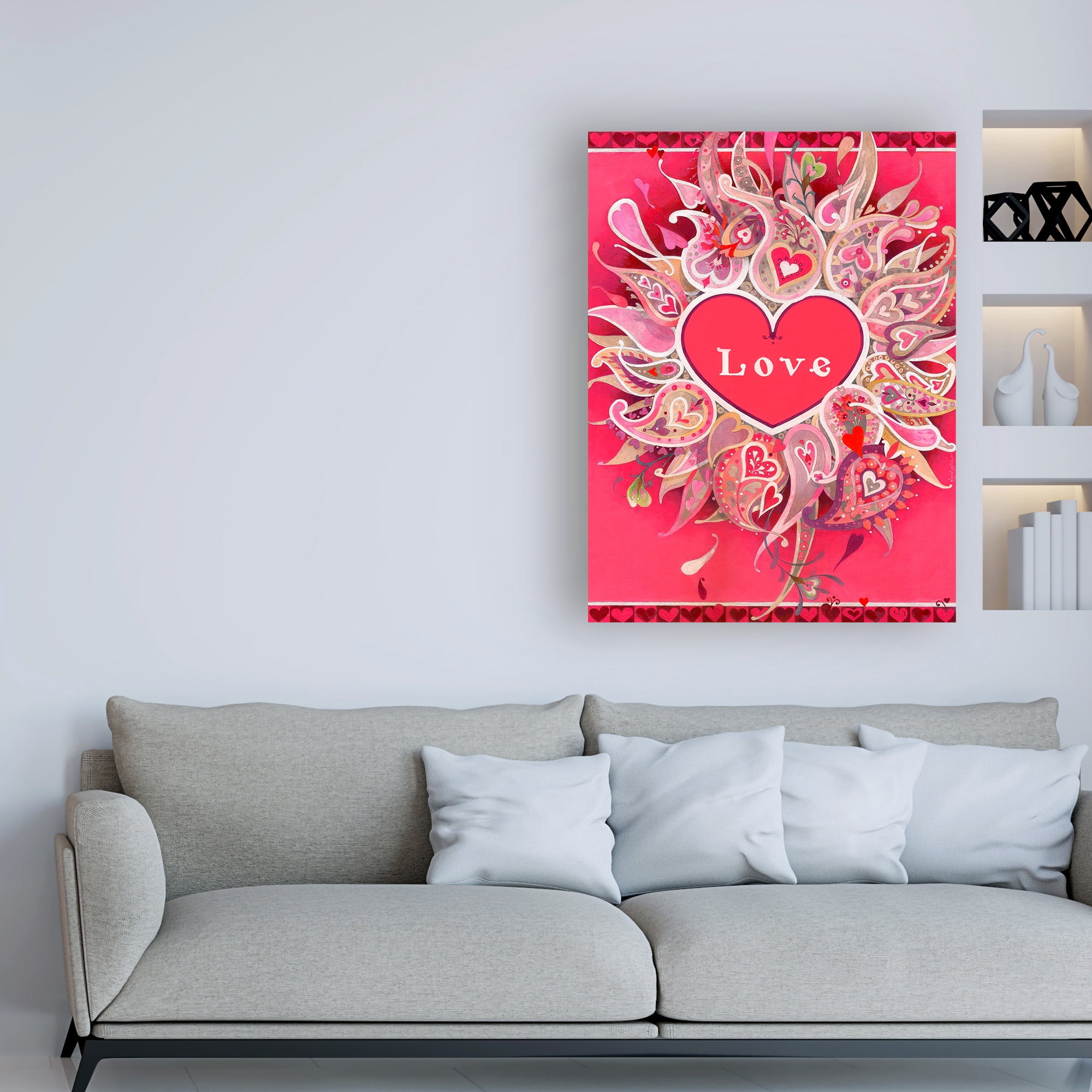 Trademark Fine Art 'Love Pink Heart' Canvas Art by David Galchutt
