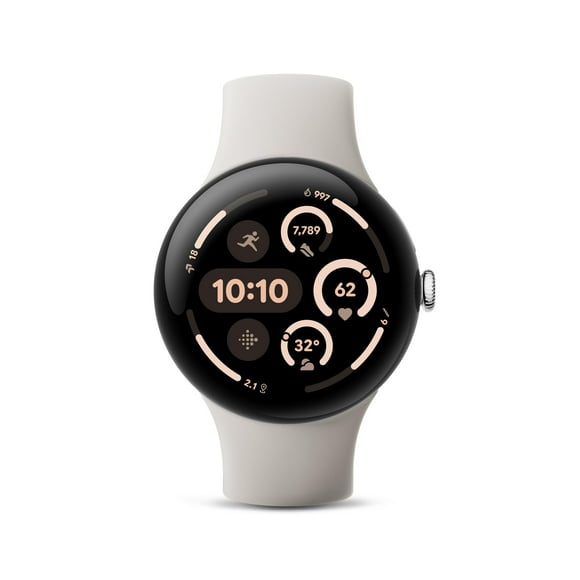 Reloj inteligente Google Pixel Watch 3 de 45 mm con Android LTE, color plateado