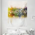thumbnail image 1 of Watercolor Flower Home Decor Tapestry, Vogue Display Wisteria Violets Wreath Fragrant Plants Herbs Artsy, Wall Hanging for Bedroom Living Room Dorm Decor, 60W X 80L Inches, Multi, by Ambesonne, 1 of 2