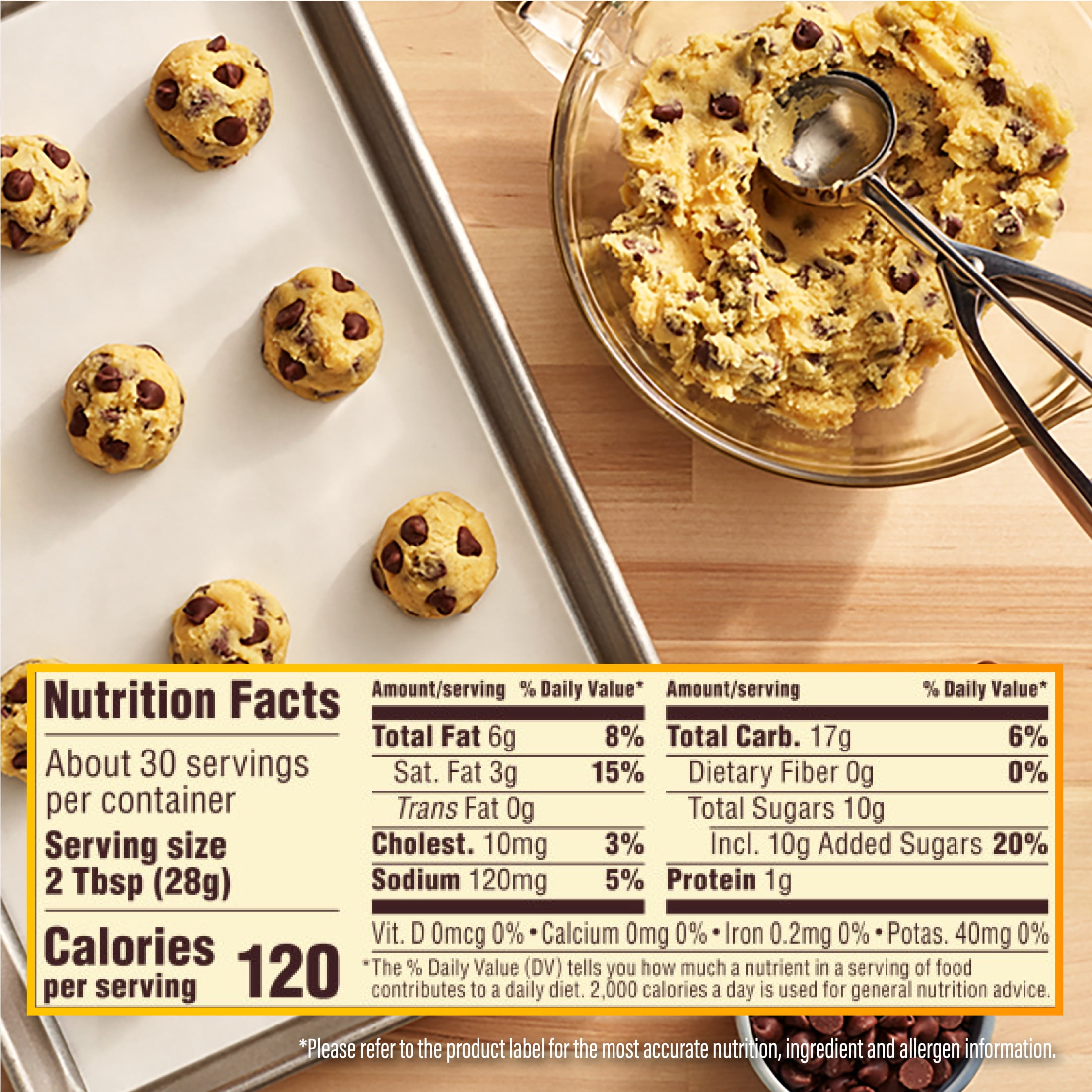 Nestle Toll House Tube of Chocolate Chip Cookie Dough, Makes 30 Cookies, 30 oz