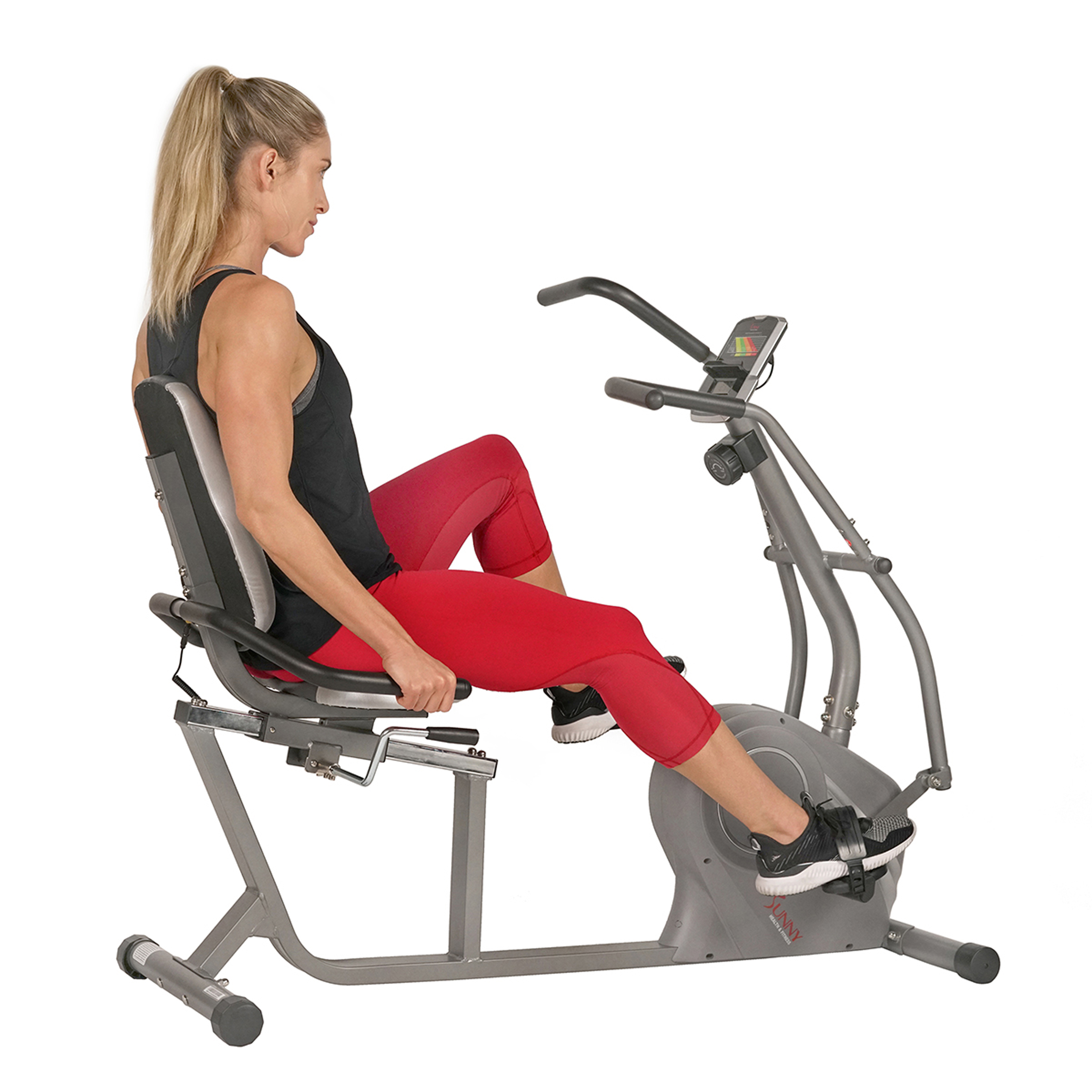 Sunny Health & Fitness Cross Trainer Magnetic Recumbent Bike with Arm Exercisers - SF-RB4936 - image 9 of 11