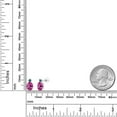 thumbnail image 3 of Gem Stone King 14k White Gold Pink Created Sapphire and Blue Diamond Earrings for Women (3.43Cttw, GemstoneSeptember Birthstone, Oval 8X6MM, Round 2.5MM), 3 of 5