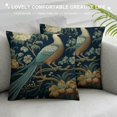 thumbnail image 3 of COMIO  Aqua and Green Red Peacock Bird Floral Chinoiserie Throw Pillow Cover Asian Inspired Pillow Case Cushion Cover Vintage Pillow Covers Home Decor for Sofa Couch Bed Office Car, 3 of 5
