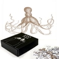 thumbnail image 2 of Ambesonne Octopus Jigsaw Puzzle Durable Cardboard, Marine Animal Tentacles Art, 1000 pcs, Dark Khaki, 2 of 5
