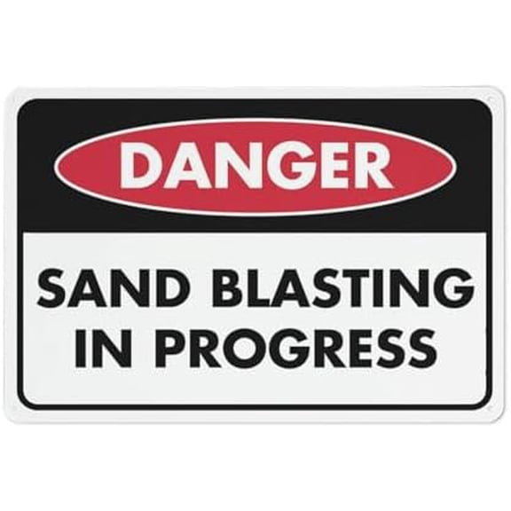 Danger Sand Blasting Sign Outdoor Metal Sign - 12 X 8 Metal Signs For Business, Workplace, Office, Home, Delivery Signs, Road Signs, Garden Signs